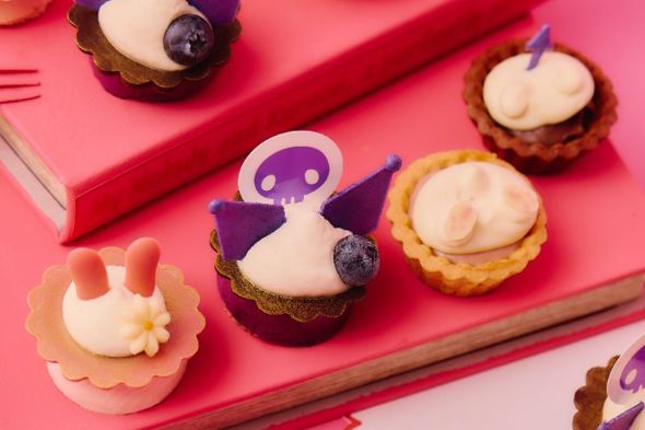 桃とライムのムース／ブルーベリーのムース／生チョコタルトレット