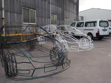 ワイヤーフレームカー・シビック・黒と白