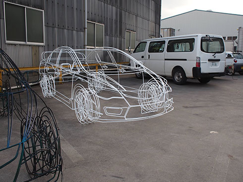 ワイヤーフレームカー・シビック・白全体