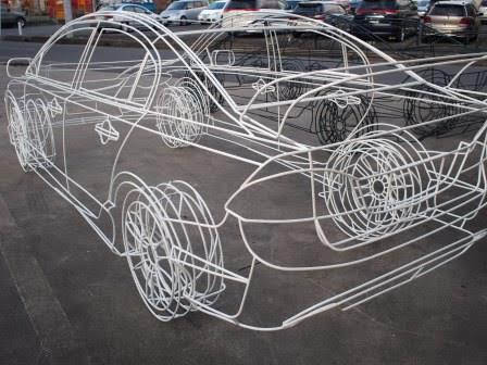 ワイヤーフレームカー・シビック・背面