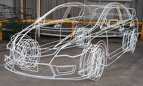 ワイヤーフレームカー・シビック・前面