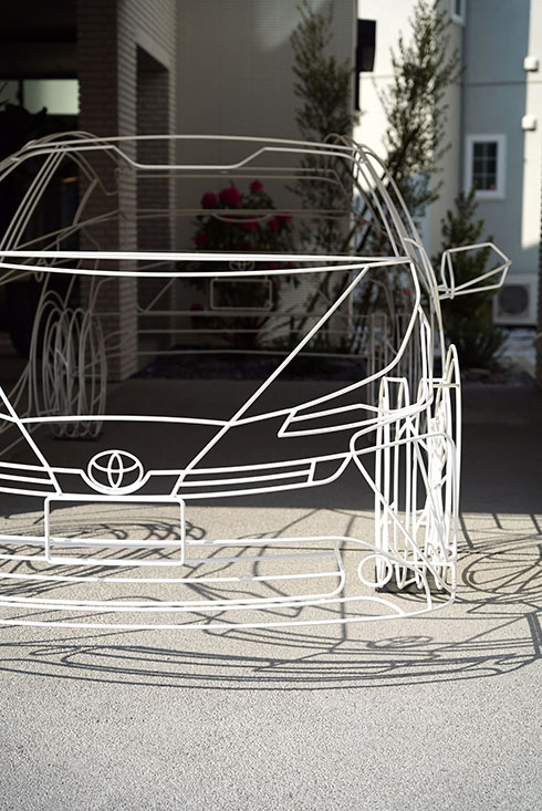 ワイヤーフレームカー・プリウス・前面アップ