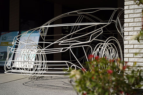 ワイヤーフレームカー・プリウス・助手席側