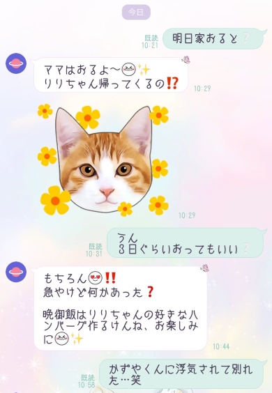 母とのLINEのやりとりの画像