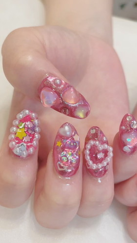 星がかわいいツインクルネイル