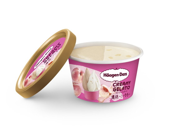 ハーゲンダッツ CREAMY GELATO「濃桃〜こいもも〜」の中身