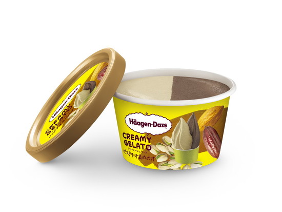 ハーゲンダッツ CREAMY GELATO「ピスタチオ＆カカオ」の中身