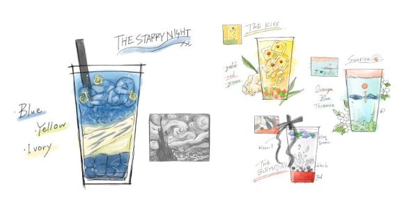 アーティストによる「ART mock drink（アートモック・ドリンク）」スケッチ