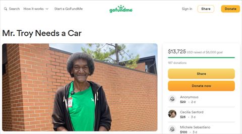 GoFundMe 寄付 車
