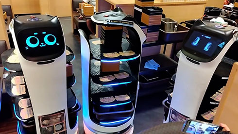 完全に詰んだネコ型配膳ロボット