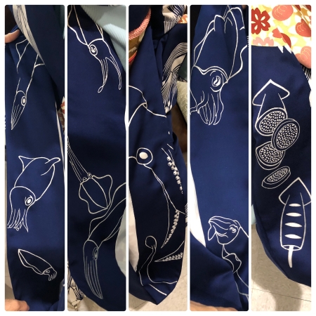 いかめしや焼きイカのデザインを施した八掛の画像