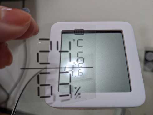 温湿度計 温度 湿度 変わらない フィルム 文字 紛らわしい