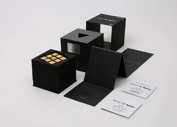 工芸ルービックキューブ 金沢箔 金箔