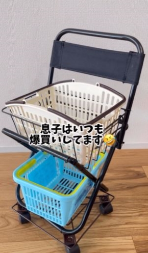 100均アイテムで作ったショッピングカートの画像