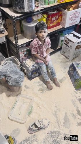 「Naughty Brothers Make Floury Mess || ViralHog」