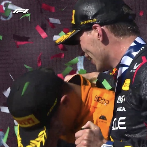 F1 ハンガリー シャンパンファイト トロフィー 破壊