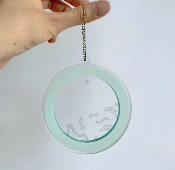 飛蚊症　キーホルダー　八羽