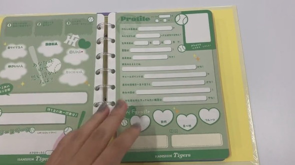 阪神タイガースプロフィール帳中身