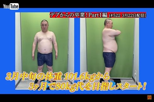 ダイエットをスタートさせる山本圭壱