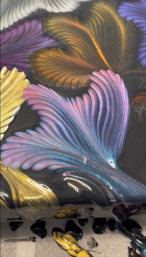 カラーシフティングチェーンプル アクリルフルードアート