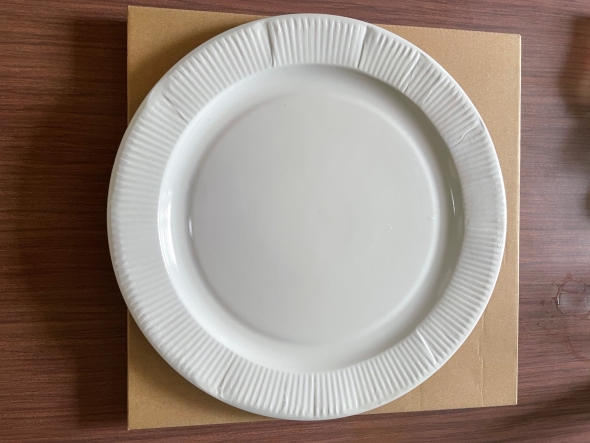紙皿とそっくりな紙皿風磁器プレートの画像