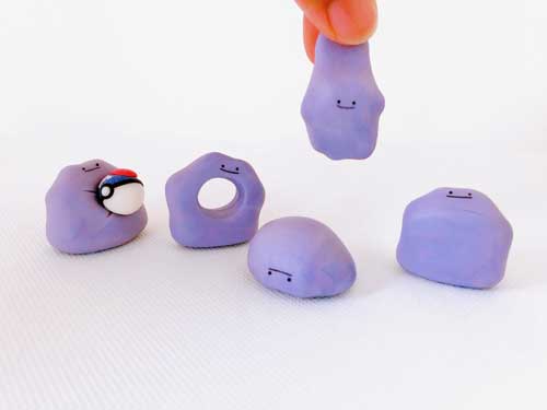 ポケモン ファンアート 粘土 フィギュア ヒノアラシ メタモン つままれ