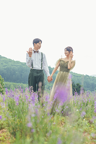 ラベンダー畑で2ショット