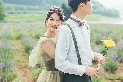 ラベンダー畑で2ショット