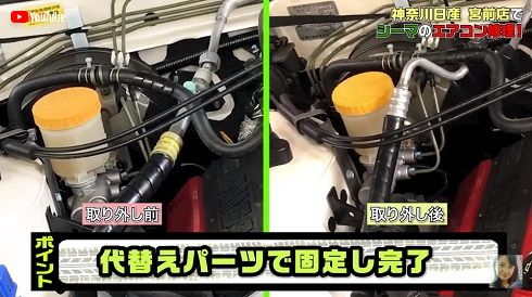 愛車「シーマ」のエアコン不具合を修理する伊藤かずえ
