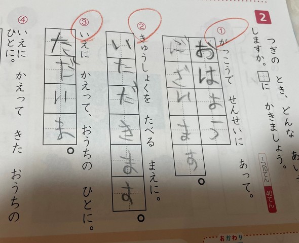 小学生　息子　ドリル