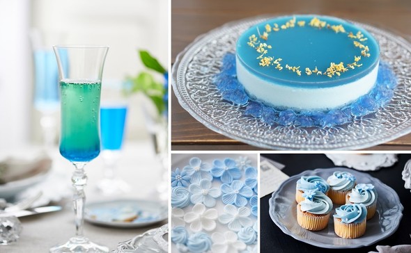 カクテルやスイーツなど、きれいなブルーの食品  ／ 【PR】DIC株式会社