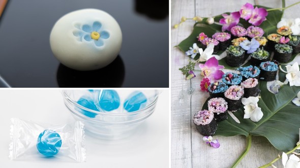 キャンディや和菓子など、きれいなブルーの食品  ／ 【PR】DIC株式会社