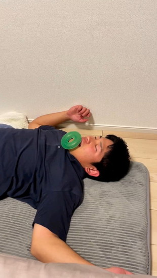 犬のオモチャを乗せた人