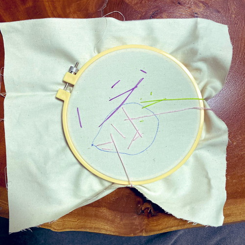 4歳の女の子によるかわいい刺しゅう