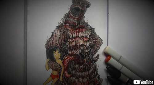 子供向けのぬり絵が恐怖画に