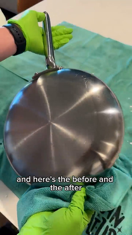 磨いたフライパン