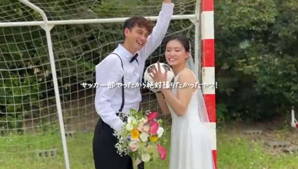 思い出のグラウンドで撮影