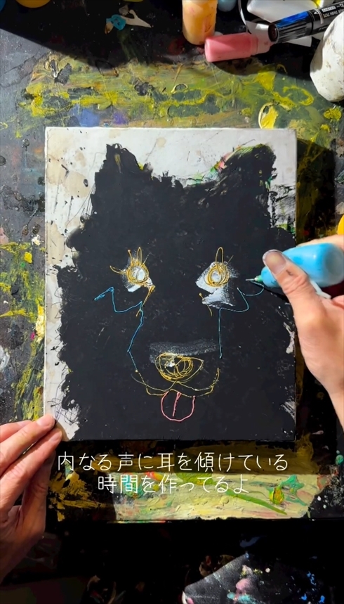 イラスト　アーティスト　狼　絵画