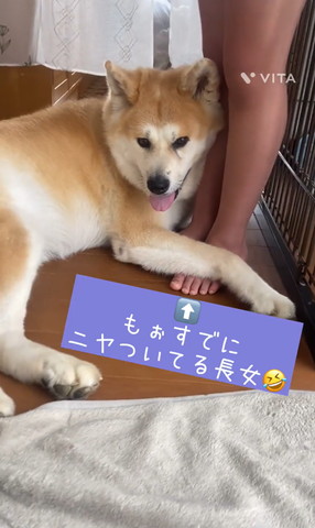 ニヤついてる長女