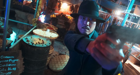 玉山鉄二主演の映画「次元大介」の場面カット