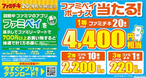 ファミリーマート ファミチキ コラボ商品 20億食突破 記念 キャンペーン