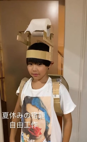 夏休みの宿題で作った工作の画像