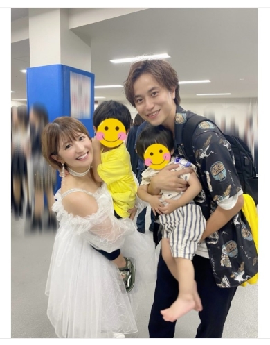 矢口真里と梅田賢三家族