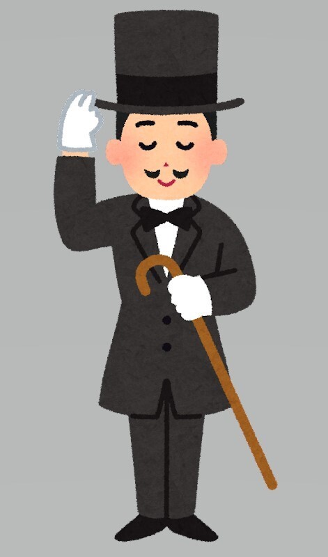 シルクハットをかぶったイギリス紳士