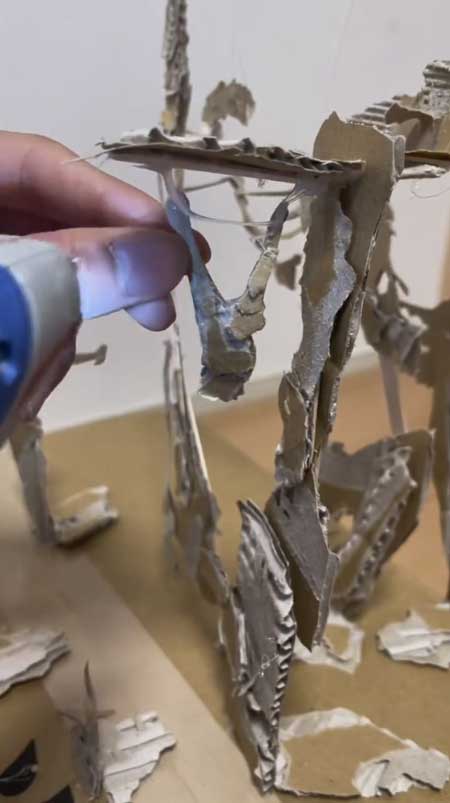 ダンボール 影絵 志村けん 再現 アート 作品