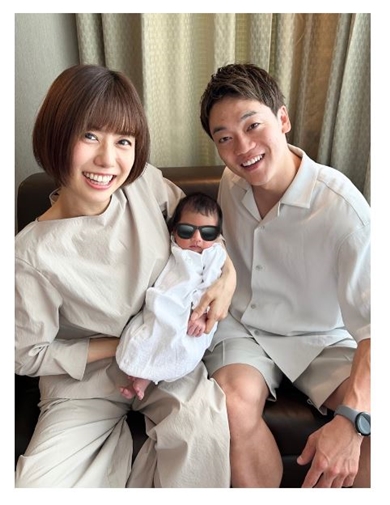 山崎夕貴アナとおばたのお兄さんと息子