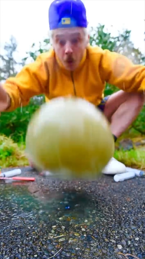 ASMR　氷　風船　インク