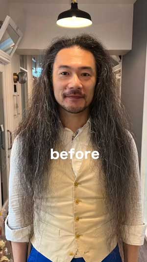 製薬会社 男性 ヘアドネーション ビフォーアフター