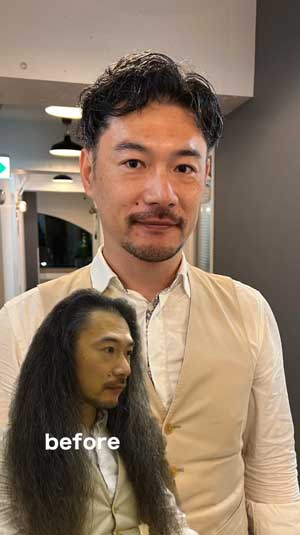 製薬会社 男性 ヘアドネーション ビフォーアフター