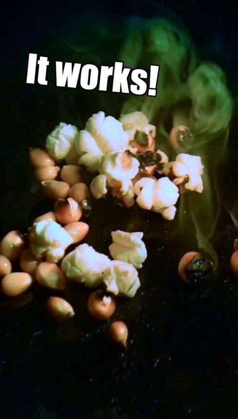 ソーラーレイ　太陽光　調理　ポップコーン